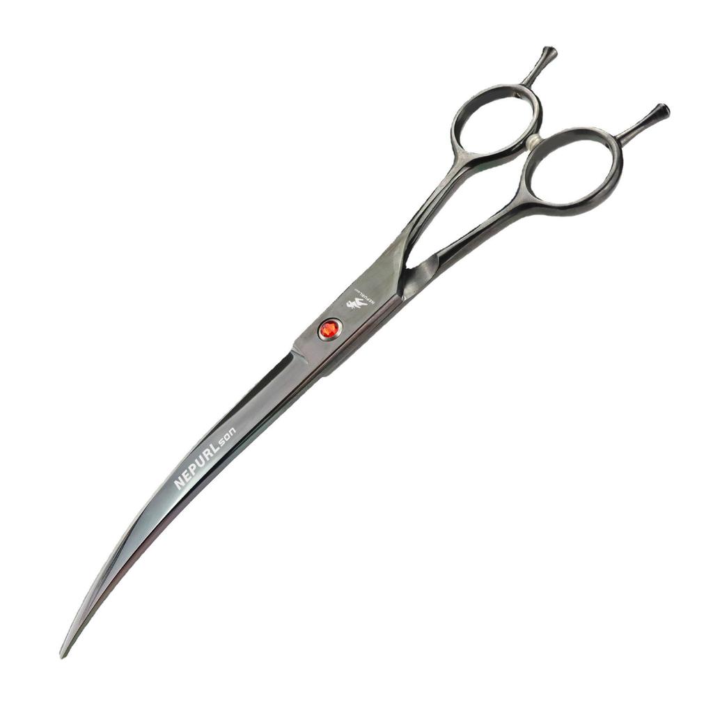 8.0" Napson Double Tail Curved Pet Grooming Scissors for Hair Trimming