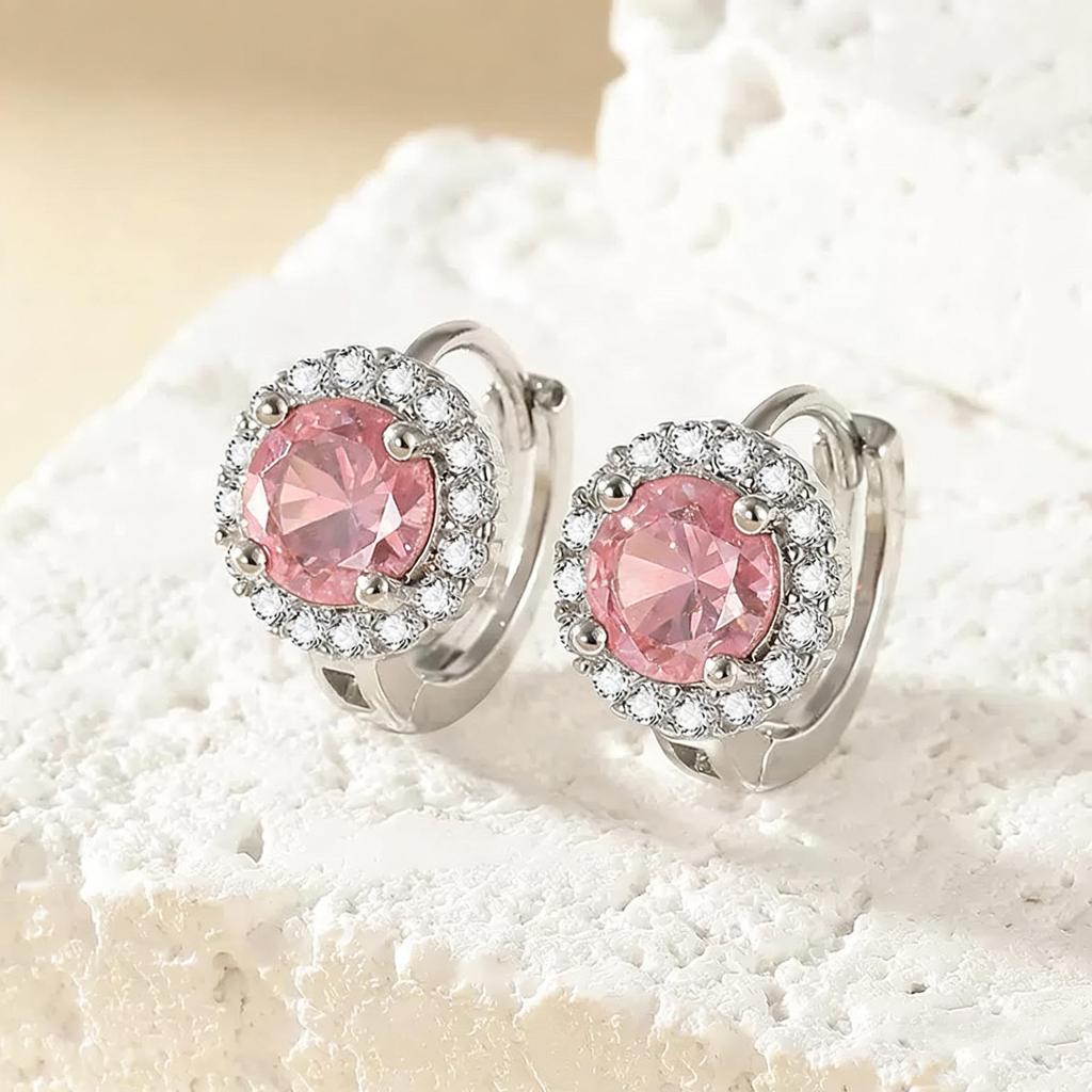 Trendy Faux Moissanite One Carat Hoop Earrings for Women