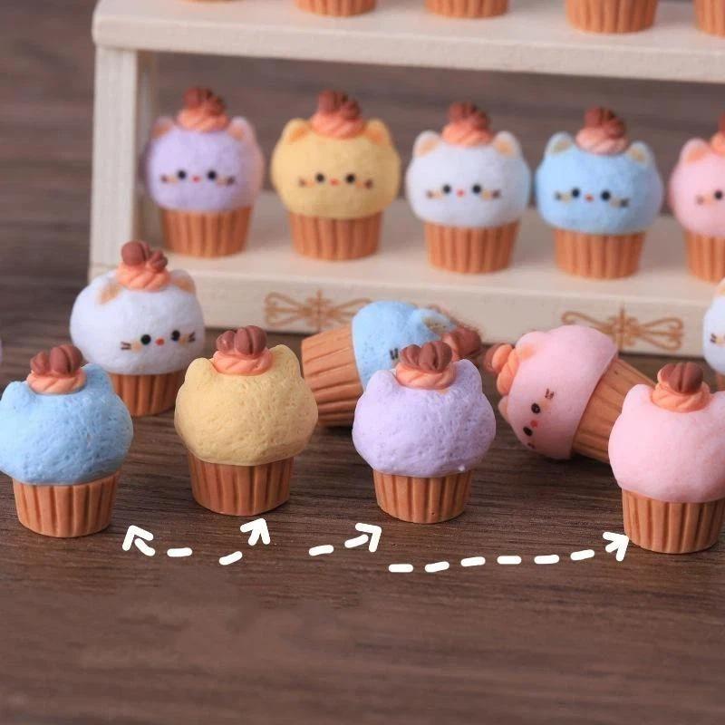 10Pcs Cartoon Animal Dessert Charms Lovely Kitten Ice Cream Cone Resin Pendants For Diy Jewelry Craft Making Accessories