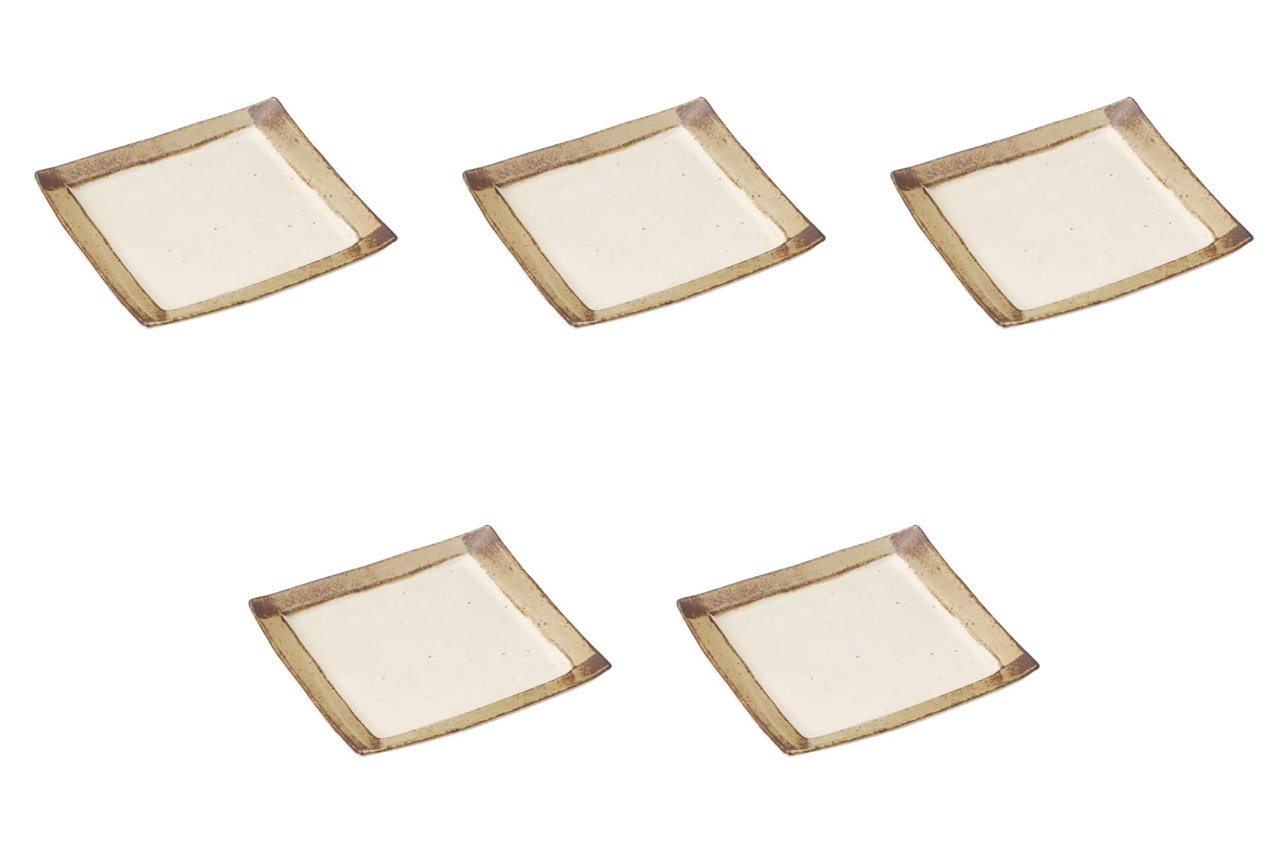 

Набор из 5 Ржавых Сервировочных Тарелок x x 3 Большие Квадратные Тарелки от Setomonohonpo Квадратные с Бортиком [24.7 23.2 см]