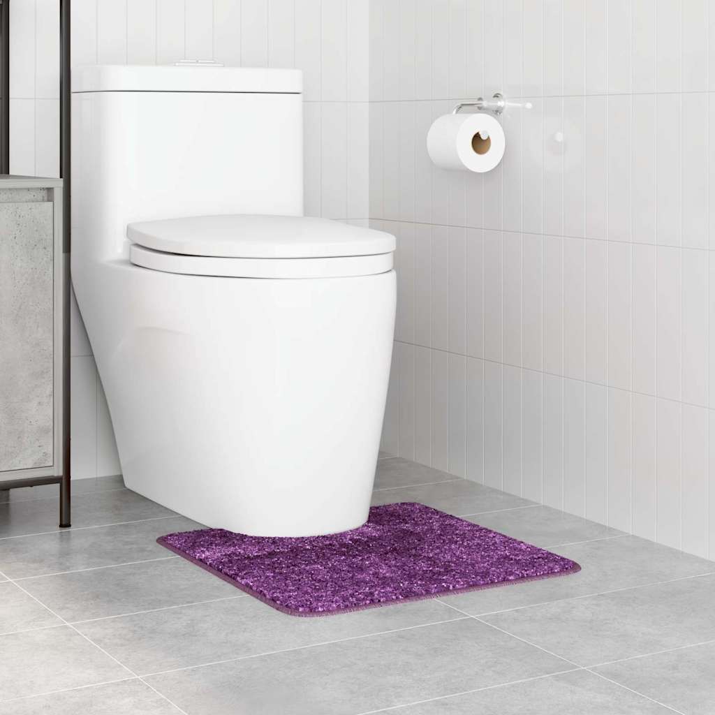 vidaXL - Antislip - Badmat - met - Toilet - Uitsnede - Paars - 50 - x - 50 - cm - PP