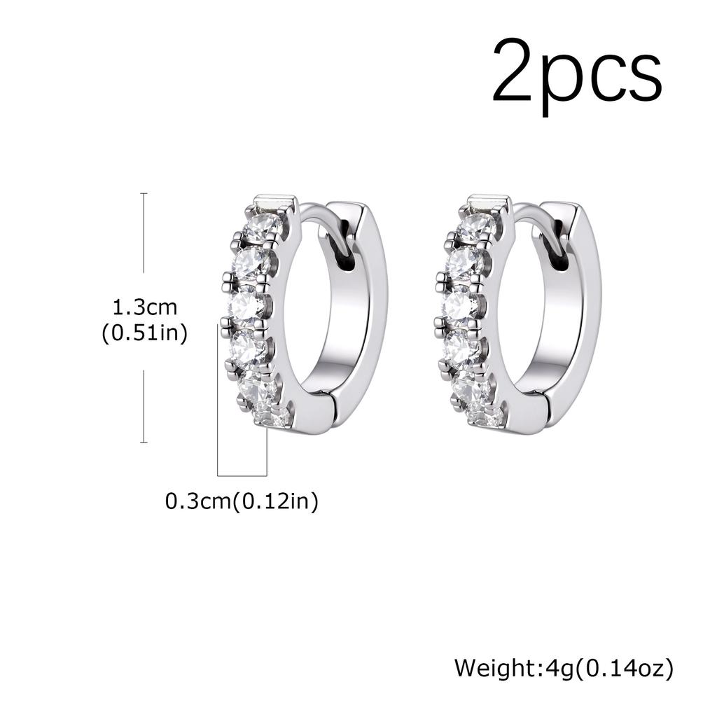 CZ Huggie Hoop Earrings for Women, Tiny Cartilage Hoops Sparkling Cubic Zirconic Simple Stacking Earrings for Multiple Piercings