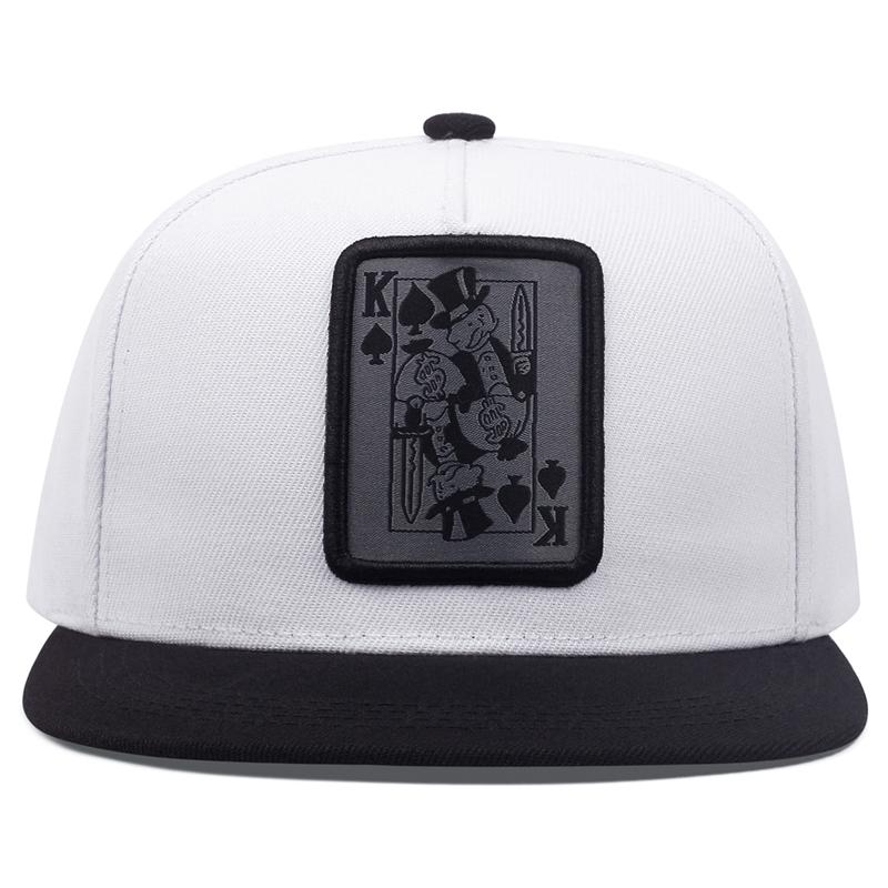 

2025 Creative New Baseball Hat Poker Character K Embroidered Flat Edge Hat Fashion Hip Hop Hat Outdoor Sunshade Unisex Net Hat білий