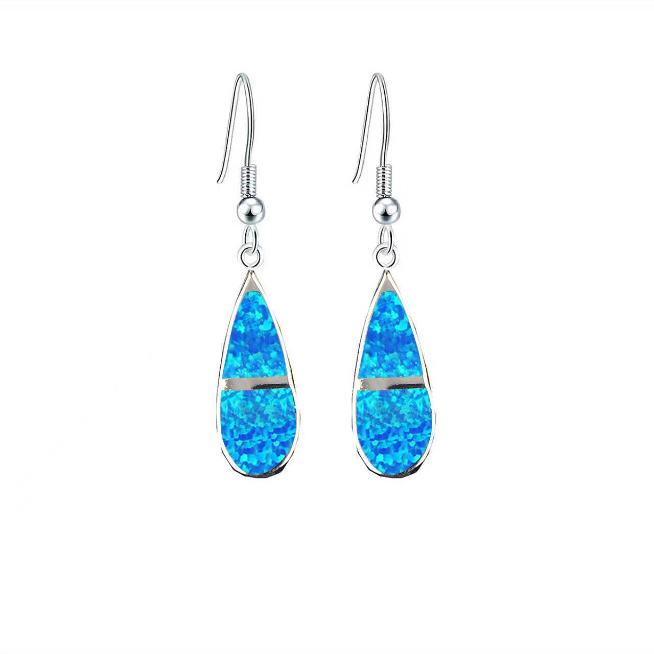 Fashionable and Trendy Exquisite Inlaid Zircon Jewelry Earrings Ocean Feng Shui Drop Earrings Girl 2026 синий