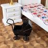 1:12 Dollhouse Miniatures Black Wrought Iron Baby Stroller Model Doll House Bedroom Scene Decor Ornaments Pretend Play Toys Diy