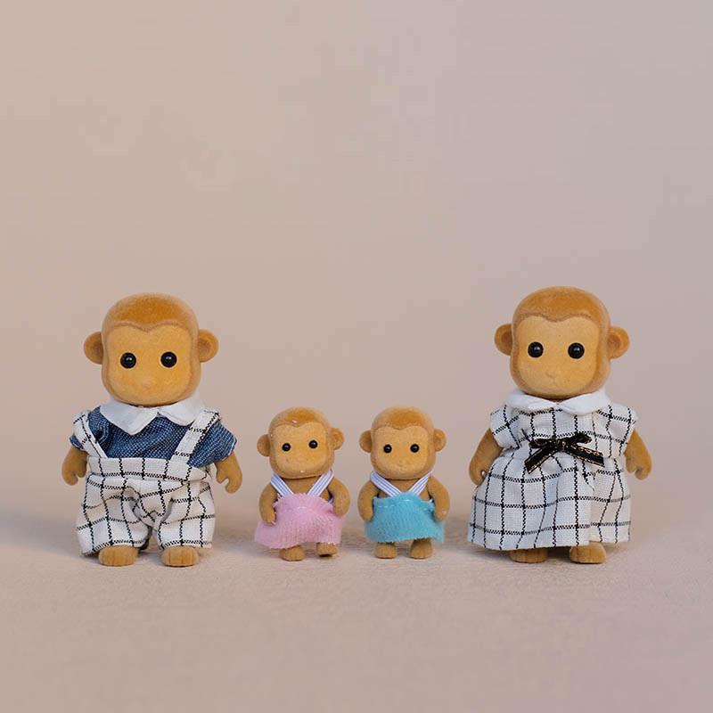 Miniature Dollhouse Pretend Play Figures for Kids Dollhouse Forest Family Doll Rabbit Bear Squirrel Family Animal Birthdays Gift