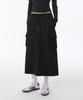 MUSINSA STANDARD WOMAN Women'S Flat Terry Sweat Cargo Long Skirt [Black]