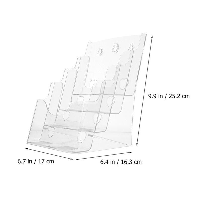 Premium-Magazine Organizer A5 Acrylic Brochure Display Stand Rack Flyer Holder 2Pcs Plastic Literature Rack Document Storage