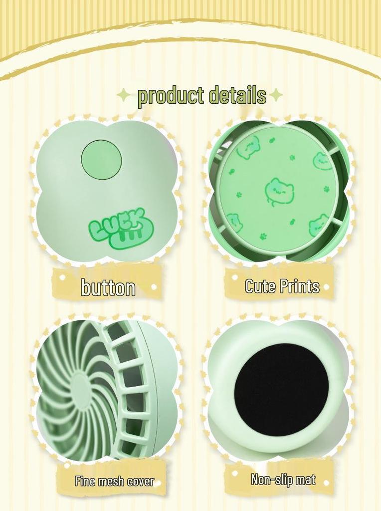 Portable USB Rechargeable Cartoon Fan for Students & Desktops