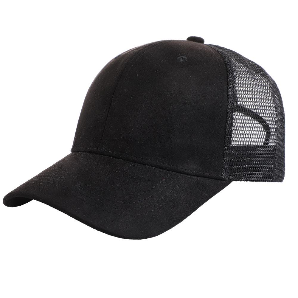 Stylish Suede Mesh Patchwork Baseball Cap: Breathable, Sunshade, Versatile, and Casual Duckbill Design
