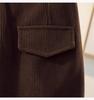 Women's High Waist Corduroy Shorts - Slimming Coffee Wide Leg Korean Style with Rolled Hem