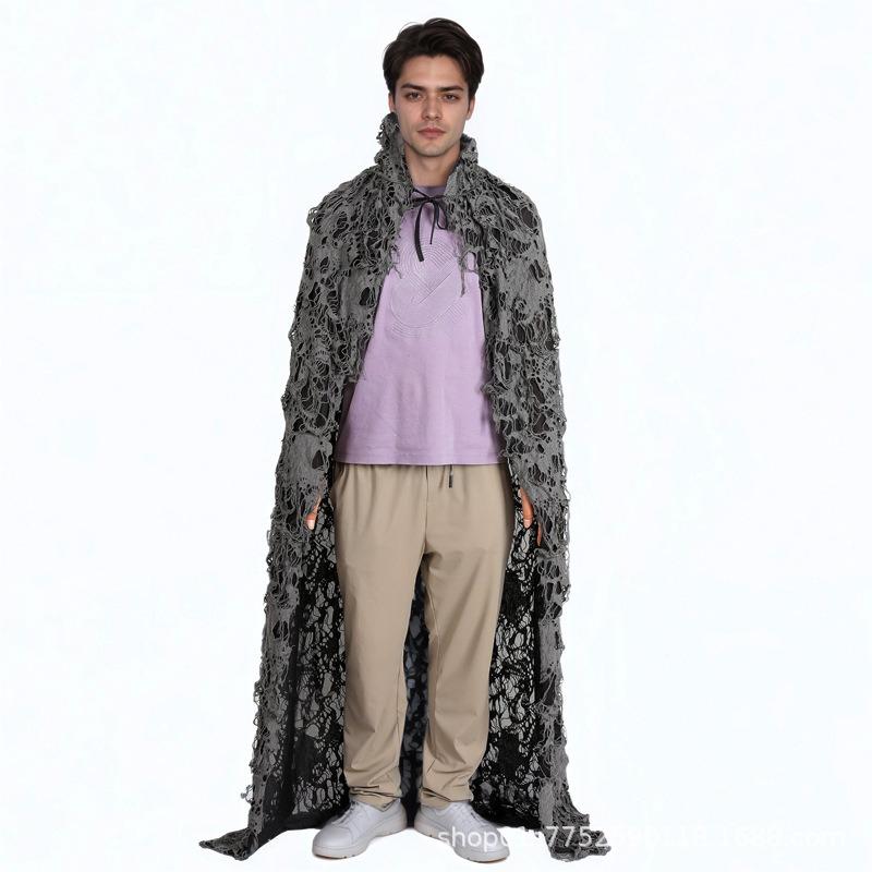 1pcs Unisex Halloween Hooded Cloak for Adults Kids Cotton Fabric Grim Reaper Costume Party Cosplay Photo Props