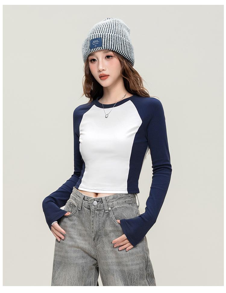 [Camiseta de chica picante estilo americano de color contrastante]