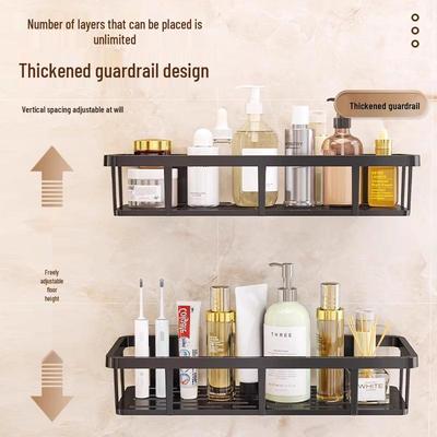 Wall-Mounted No-Drill Bathroom Storage Rack for Dorms