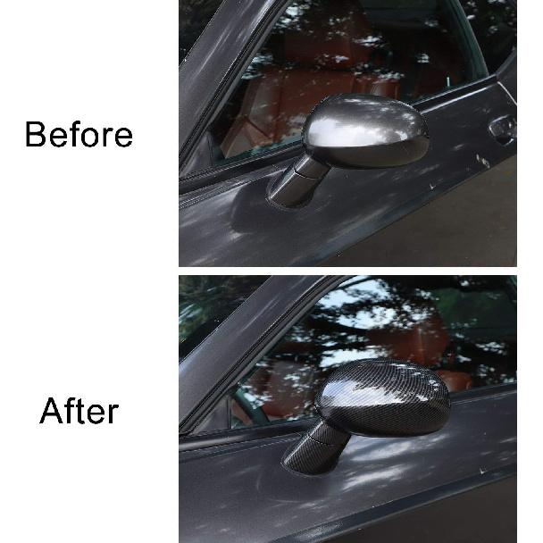 Voodonala for Challenger ABS Carbon Fiber Rearview Mirror Cover Side Mirror Trim Shell Cover Decoration Trim for 2009-2025+Dodge Challenger Exterior