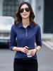 2025 Autumn Women's Long Sleeve Solid Color Lapel Polo Shirt