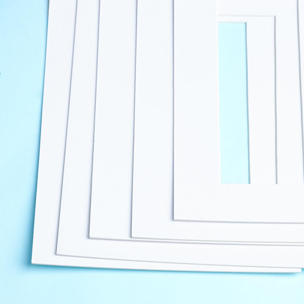 5PCS For 6/7/8/10in Picture Frames Passe Partout White Photo Mats Simple and Pure Rectangle Paper Mounts Unique Textured Surface