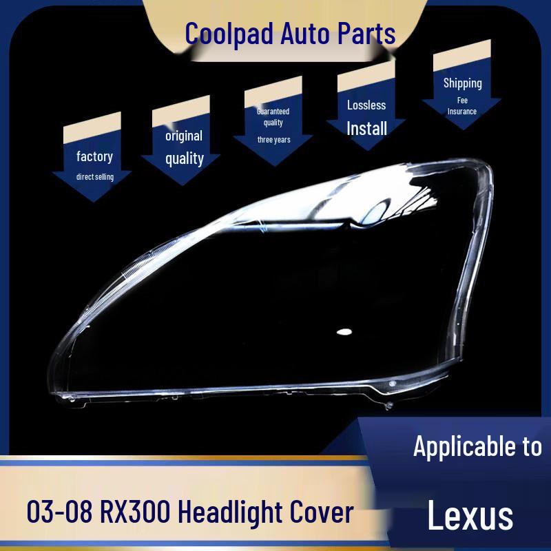 Compatible Headlight Cover for 03-08 Lexus RX300 - PC Shell Face Headlight Lampshade Modification