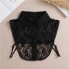 Fashion Front Tie White Fake Collar for Women Stand Detachable Collar Fake Girls Vintage Lace Ladies False Blouse Collar