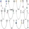 Copper Fashion Safety Chain Star Moon Inlaid Zirconium Charms Beads Fit Original Bangle Bracelet Diy Jewelry Gift