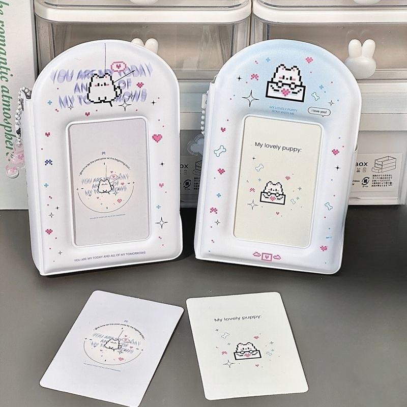 Liant pentru suport de carduri foto cu cățeluși Album foto de 3 inch 32 de sloturi Album de colecție Kpop Idol Carte de colecție de cărți poștale/Lomo Album foto