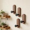 Self Adhesive Mounted Walnut Wood Wall Hooks for Hanging Coat Towel Clothes Blanket Hat Backpack Robe Entryway Key Holder