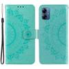 For Motorola Moto G54 5G Wallet PU Leather Phone Case Mandala Flower Imprinted Stand Cover with Strap