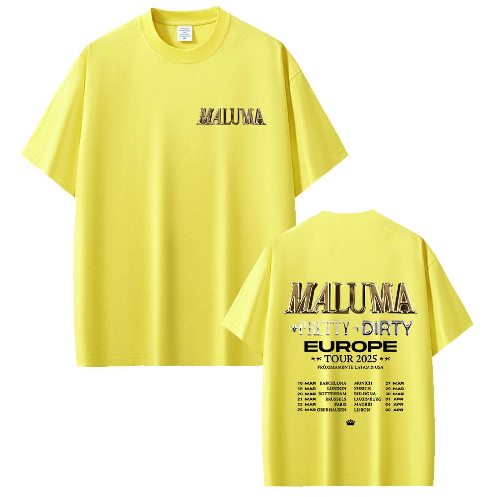 Rapper Maluma Pretty Dirty Europet Tour 2025 T-shirt Men Women Fashion Vintage Oversized T Shirts Male Hip Hop Rap Streetwear