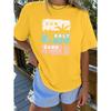 Elegant short-sleeved shirt for women Hawaiian vacation-themed printed round-neck women's shirt T The shirt is suitable for spring and summer