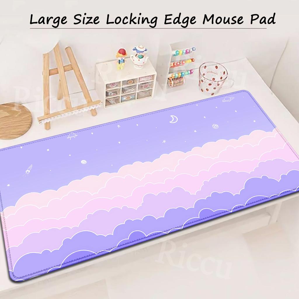Large Size Pink Mousepad xcm Pastel Clouds Deskmat XXL Kawaii Nonslip Mouse Pad Cute Mice Rugs Extended Gaming Keyboard Mat