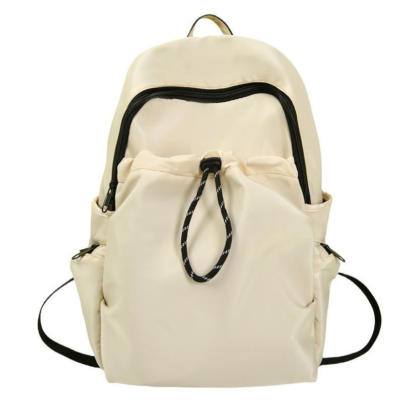 

Shandong College Student Schoolbag Women Ultra-light Large-capacity Backpack Drawstring Simple Casual Nylon Below 20L покинуть белый