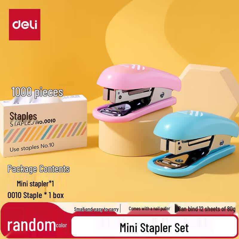 Deli No. 10 Mini Student Stapler Set