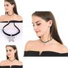 Snygg Svart Stjärna Chokerhalsband För Kvinnor Med Geometrisk Design Och Glittrande Kristaller