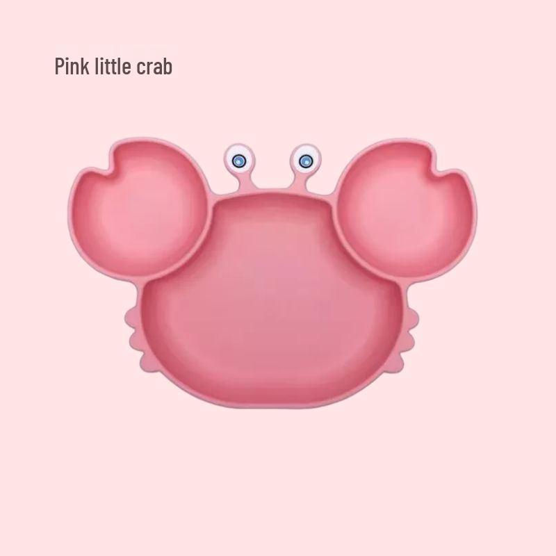 Набор силиконовой детской посуды: Раздельная тарелка, Присоска, Вилка и ложка для прикорма. Ударопрочный, пищевой материал.