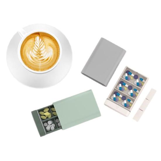 6 přihrádek Obdélníkový box na léky Organizér na pilulky Prachotěsný Kompaktní Přenosný Malý Vzduchotěsný Pouzdro na přenášení pilulek Držák na tablety