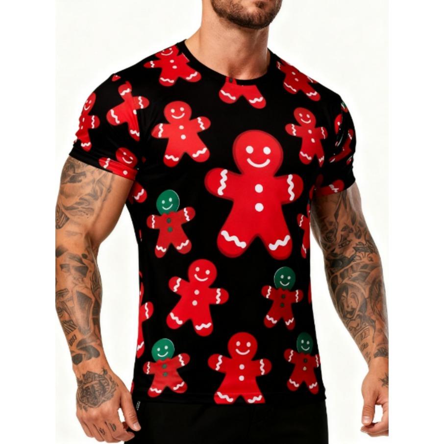 

Мужская повседневная футболка с 3D-принтом «Рождественская елка», свободного кроя, с круглым вырезом и короткими рукавами XL