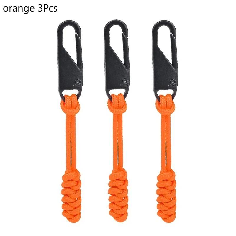 1/3/5Pcs Portable outdoor bag zipper handle woven outdoor bag zipper buckle pendant backpack clothes zipper rope
