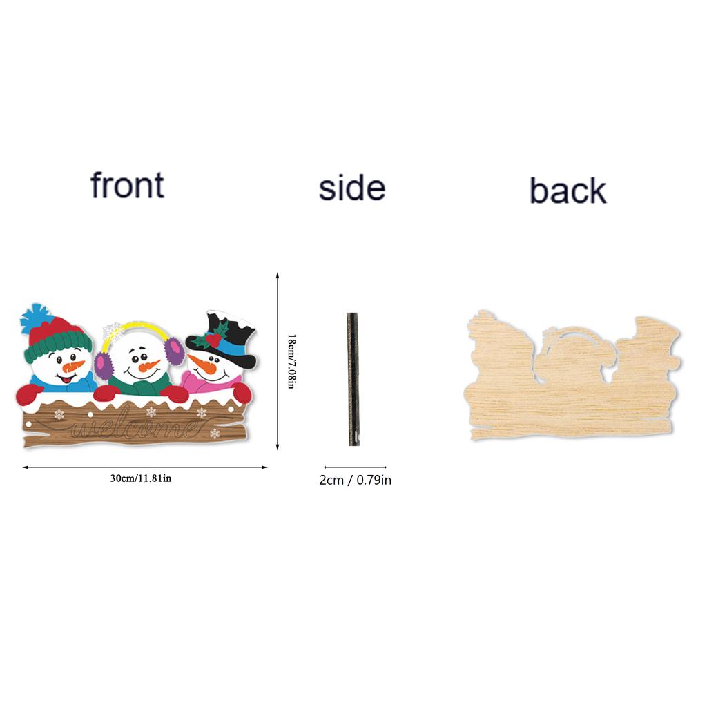 Vánoční sněhulák, Santa, dřevěné výrobky, dveře a, supermarkety, sváteční večírky, barevné malby, vítejte k pověšení vašeho čísla domu