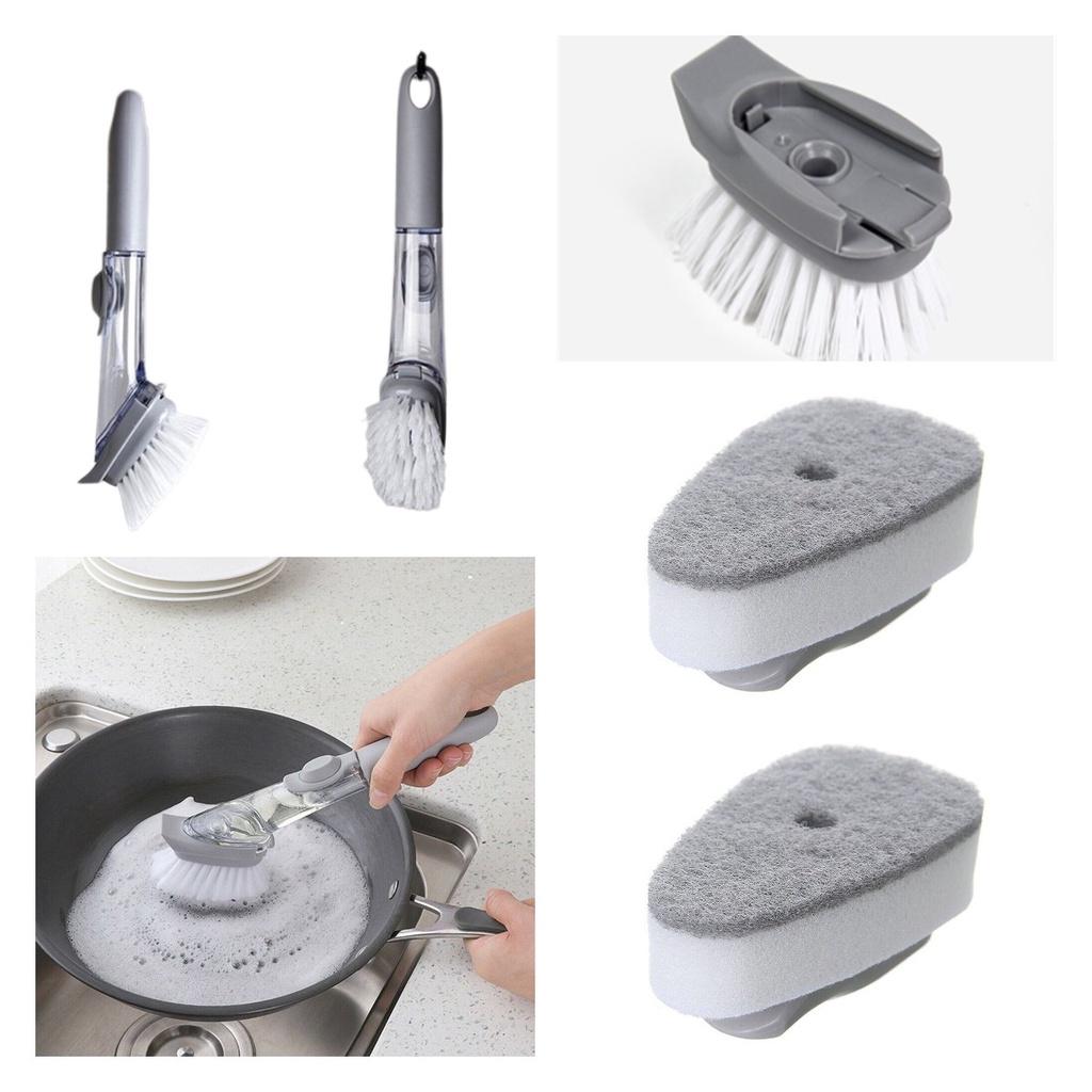 Kitchen Longhandle Cleaning Brush Bowl Washing Sponge Brush Accessories Pot