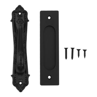 Sliding Barn Door Handle Aluminum Alloy Black Punch Free Double Sided Door Pull Handles for Gate
