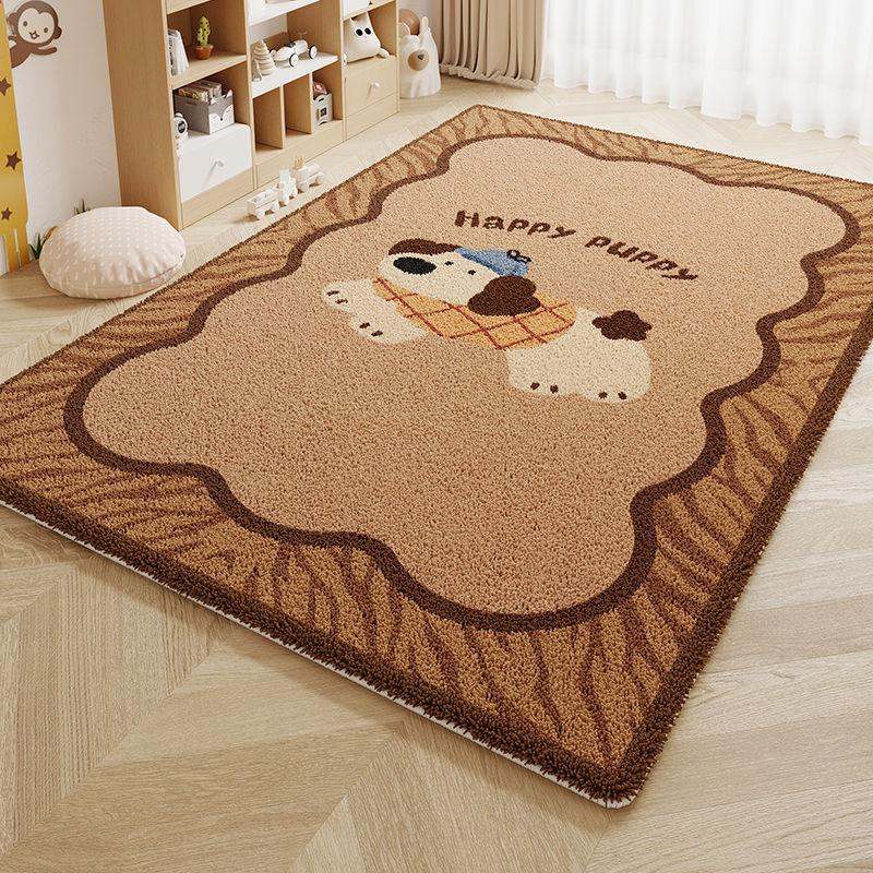 Cartoon Puppy Easy Clean Carpet for Living Room Cute Decoration Bedroom Bedside Fluffy Rug Non-slip Soft Large Foot Mat for Kids