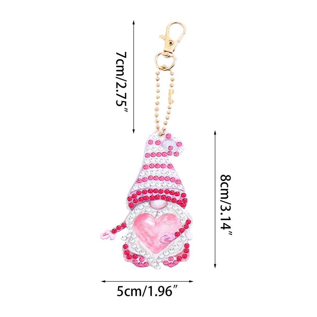 Exquisite Design DIY Painting Gnome Keychain Suitable for Ladies Handbag Decorate Your Keys, Cards and Car Key