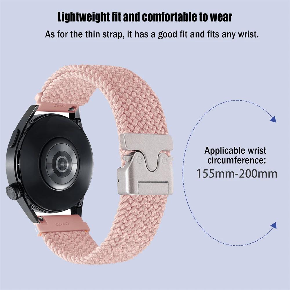 20mm 22mm Nylon Strap For HUAWEI WATCH GT 5 Pro 4 46mm Band For HUAWEI GT 3 2 42mm HONOR Magic Watch 4 GS Braided Soft Bracelet