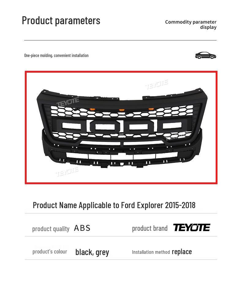 Center Grille for 2016-2018 Ford Explorer