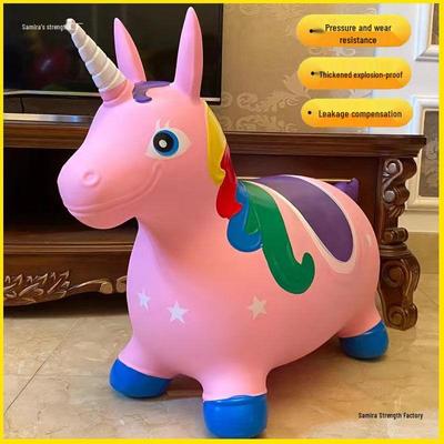 Caballo Saltarín Inflable Silencioso - Juguete para Bebé Unicornio a Prueba de Explosiones