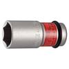 TONE Thin Impact Wheel Nut 21mm Width HP4A-21N Socket, 12.7mm (1/2") Drive, Red,
