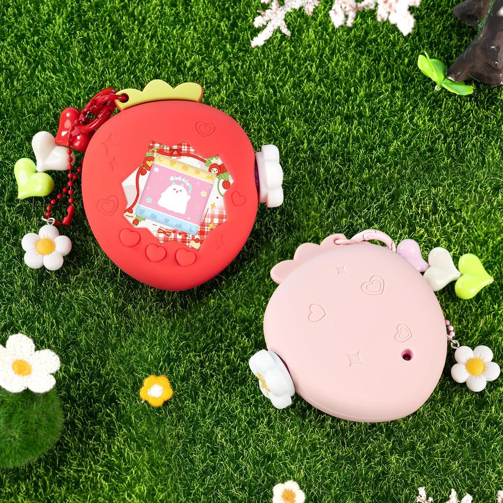 BUBBLELOGUS Tamagotchi Paradise Case Tamagotchi Silicone Protective Cover with Zoom Dial Charm Cute Full Strawberry Land (for Paradise) Cover, &