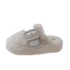 Shoes Woman Brand Slippers Casual Cover Toe Fur Flip Flops Flock Platform Pantofle Luxury Plush Flat New Slides with Fur Rubb