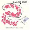 2m 6.56ft Artificial Sakura Vines 20 LEDs Fairy Lights Cherry Blossom String Light  Bridal