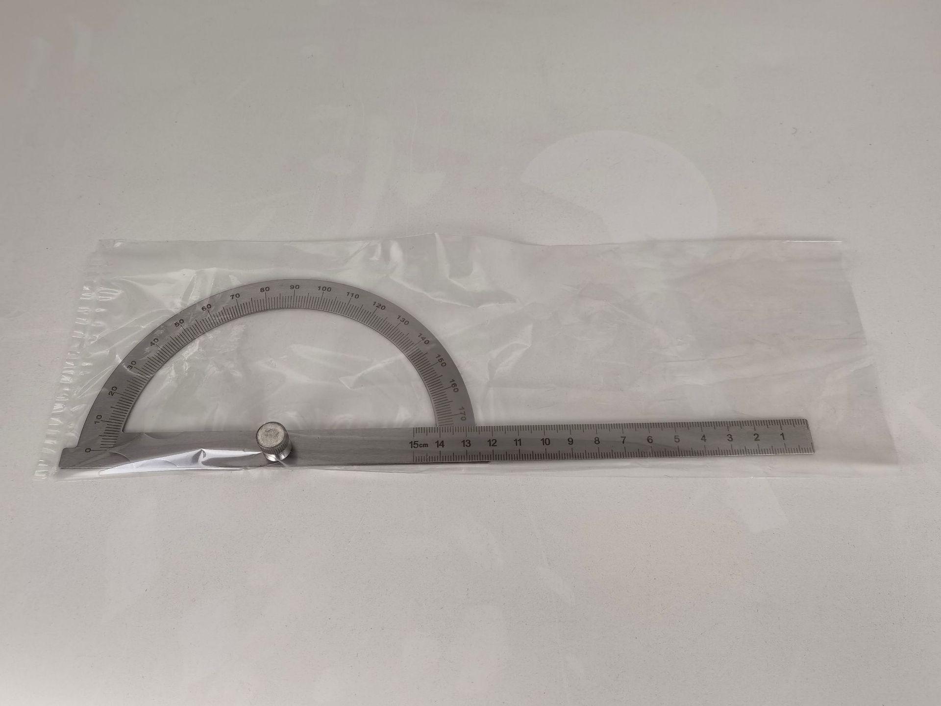 Stainless Steel 150mm Protractor and Angle Ruler, 0-180° Semicircle